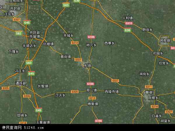 中国河南省开封市杞县地图(卫星地图)