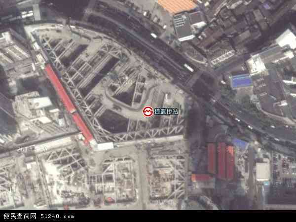 中国上海市虹口区提篮桥地图(卫星地图)