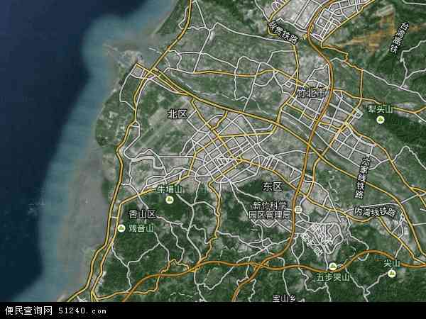 中国台湾新竹市地图(卫星地图)