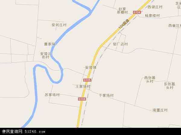 中国河北省沧州市吴桥县安陵镇地图(卫星