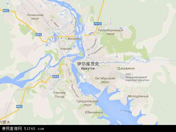 俄罗斯伊尔库茨克地图(卫星地图)