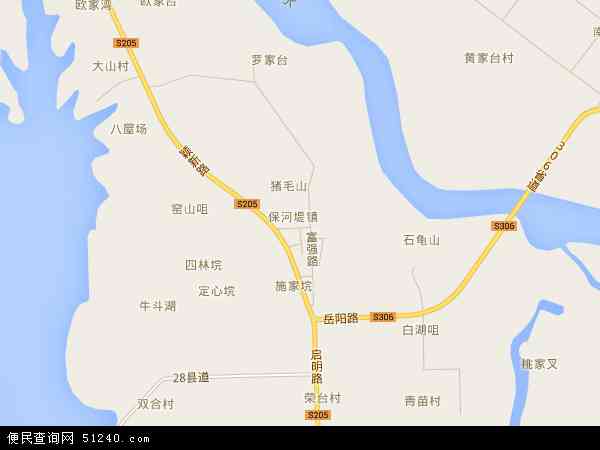 中国湖南省常德市津市市保和堤镇地图(卫星地