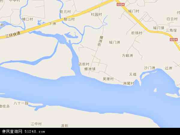 中国福建省福州市仓山区螺洲镇地图(卫星地图