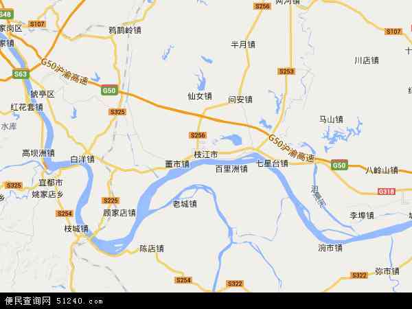 中国湖北省宜昌市枝江市地图(卫星地图)