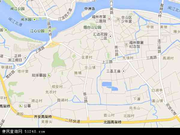中国福建省福州市仓山区仓山镇地图(卫星地图