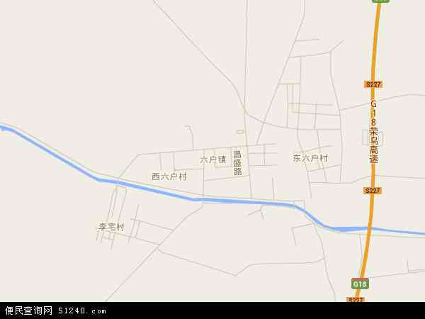 中国山东省东营市东营区六户镇地图(卫星地图