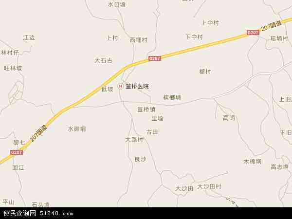 中国广东省茂名市化州市笪桥镇地图(卫星地图