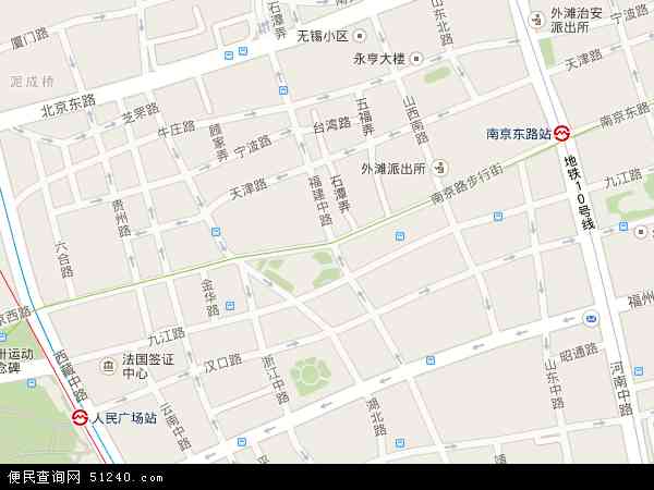 中国上海市黄浦区南京东路地图(卫星地图)