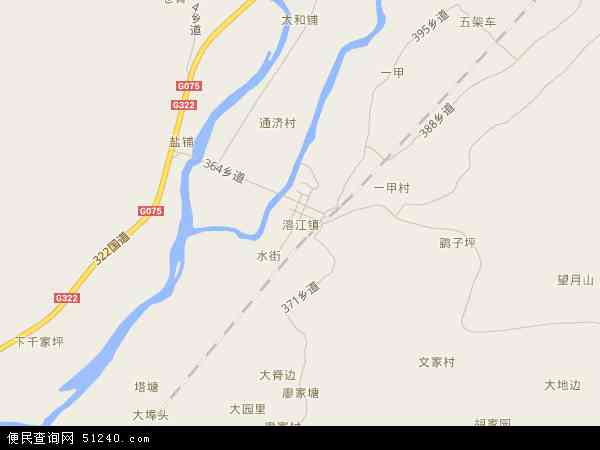 中国广西壮族自治区桂林市兴安县溶江镇地图(