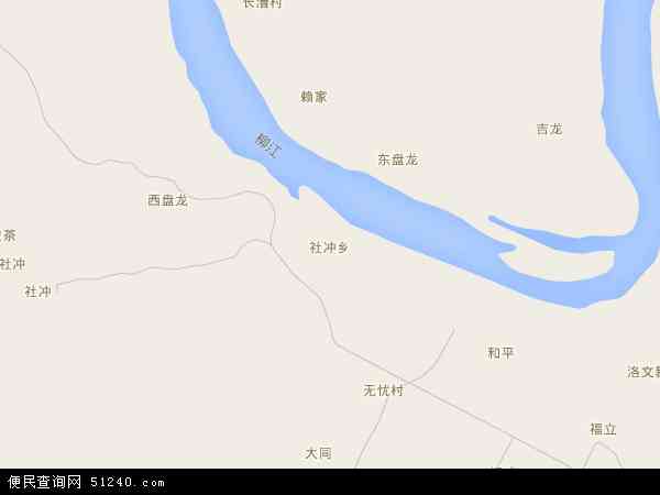 中国广西壮族自治区柳州市柳城县社冲乡地图(