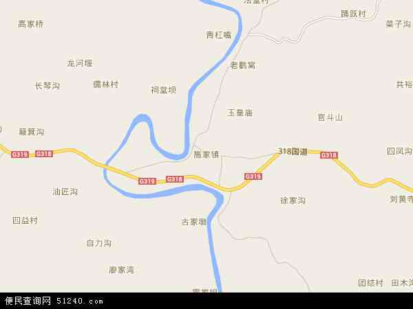中国四川省资阳市简阳市施家镇地图(卫星地图