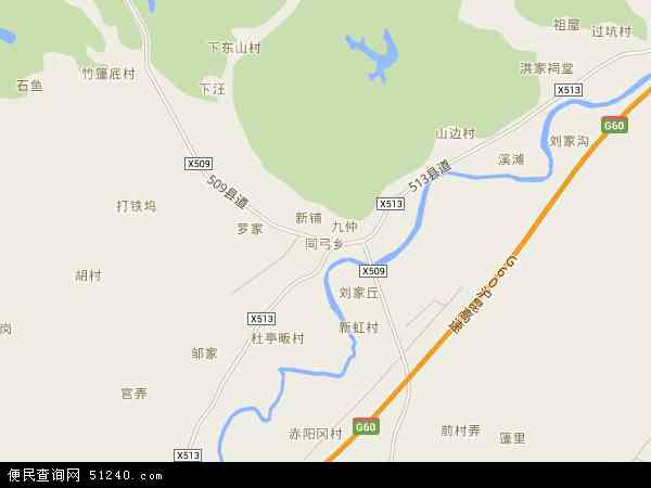 中国浙江省衢州市常山县同弓乡地图(卫星地图