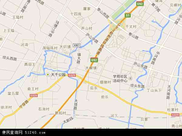 中国浙江省宁波市北仑区大碶地图(卫星地图)