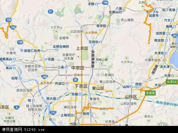 日本京都地图(卫星地图)