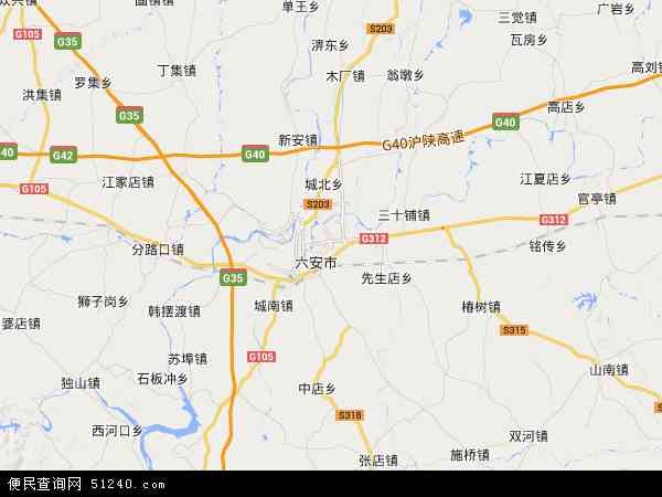 中国安徽省六安市金安区地图(卫星地图)