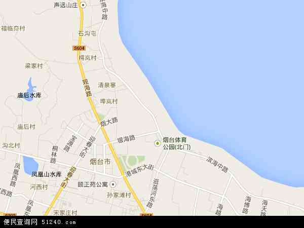 中国山东省烟台市莱山区滨海路地图(卫星地图