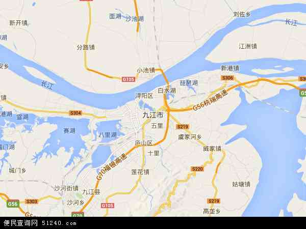 中国江西省九江市地图(卫星地图)