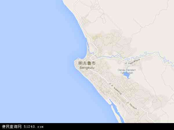 明古鲁地图 - 明古鲁卫星地图 - 明古鲁高清航拍