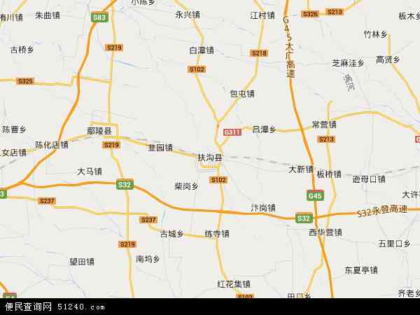 中国河南省周口市扶沟县地图(卫星地图)
