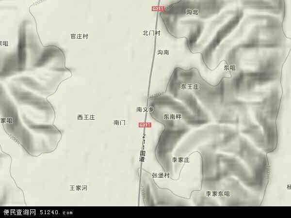 中国甘肃省庆阳市宁县南义乡地图(卫星地图)