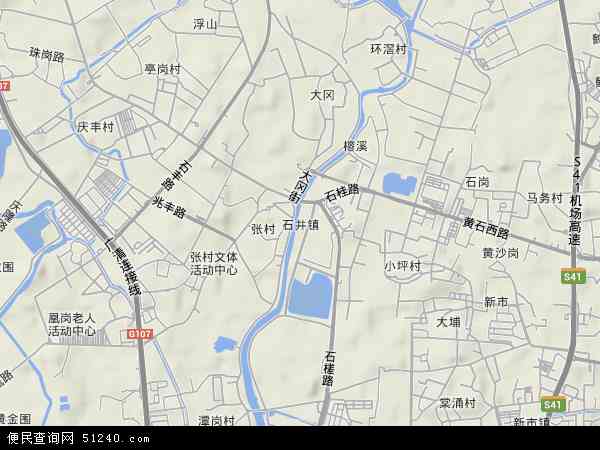中国广东省广州市白云区石井地图(卫星地图)