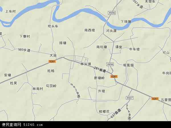 中国广东省茂名市电白县林头镇地图(卫星地图