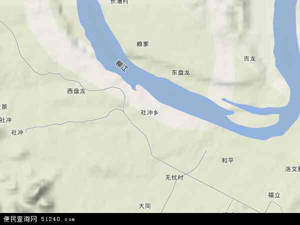 中国广西壮族自治区柳州市柳城县社冲乡地图(