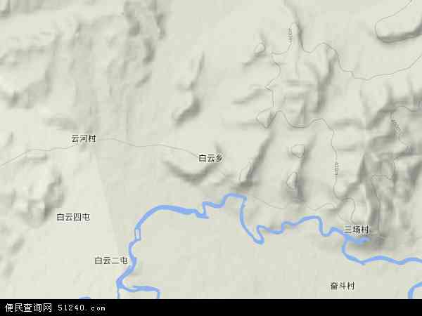 中国黑龙江省黑河市嫩江县白云乡地图(卫星地