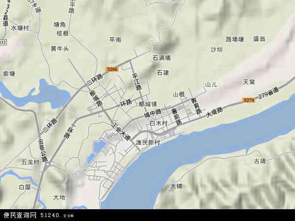 中国广东省云浮市郁南县都城镇地图(卫星地图