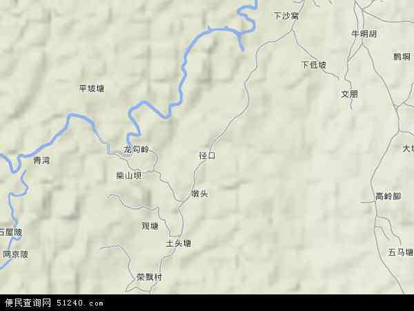 中国广西壮族自治区玉林市博白县径口镇地图(
