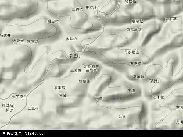 中国贵州省毕节市黔西县定新乡地图(卫星地图