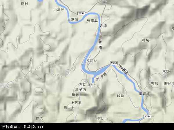 中国江西省吉安市永丰县龙冈畲族乡地图(卫星