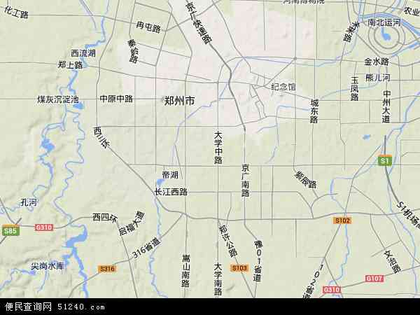 中国河南省郑州市二七区地图(卫星地图)