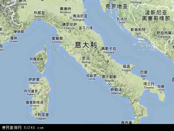 意大利地图(卫星地图)