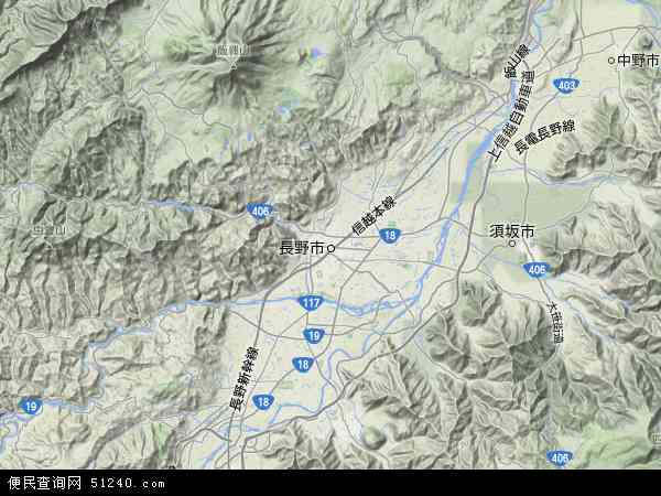 日本长野地图(卫星地图)