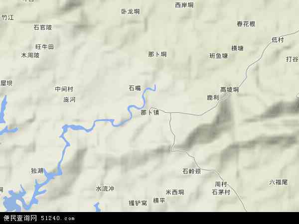 中国广西壮族自治区玉林市博白县那卜镇地图(