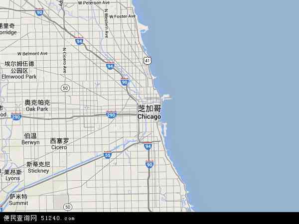 芝加哥地图 - 芝加哥卫星地图 - 芝加哥高清航拍