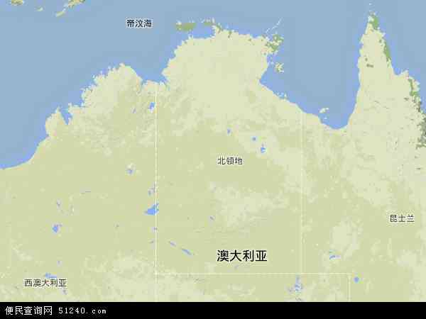 澳大利亚北部地区地图(卫星地图)