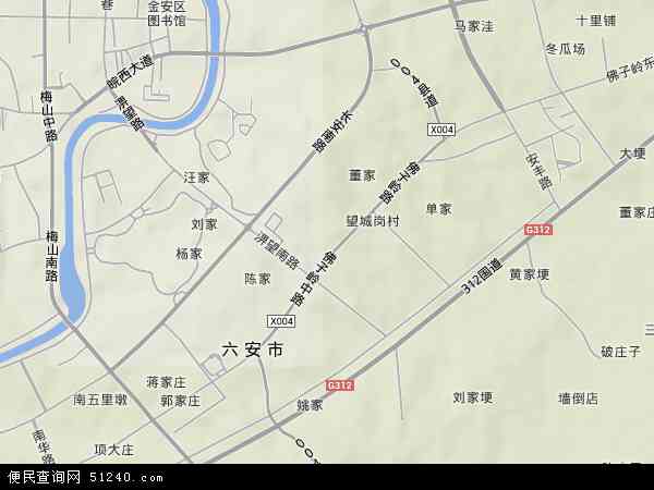 中国安徽省六安市金安区望城地图(卫星地图)