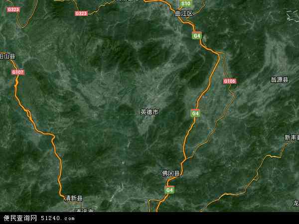 中国广东省清远市英德市含光镇地图(卫星地图