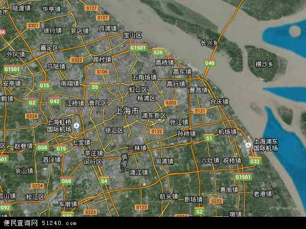 中国上海市浦东新区南汇新城镇地图(卫星地图