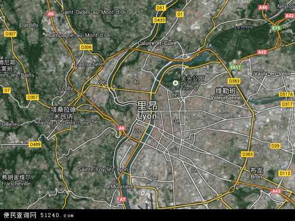 法国里昂地图(卫星地图)