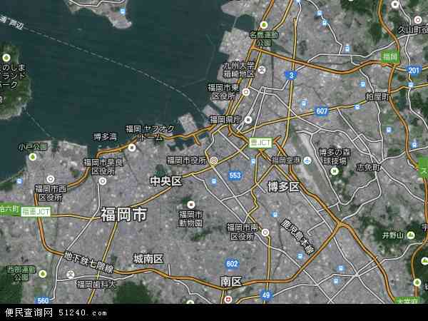 福冈地图 - 福冈卫星地图 - 福冈高清航拍地图 -