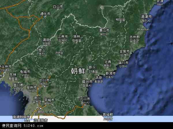 朝鲜地图 - 朝鲜卫星地图 - 朝鲜高清航拍地图 -