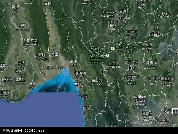 克伦邦地图 - 克伦邦卫星地图 - 克伦邦高清航拍